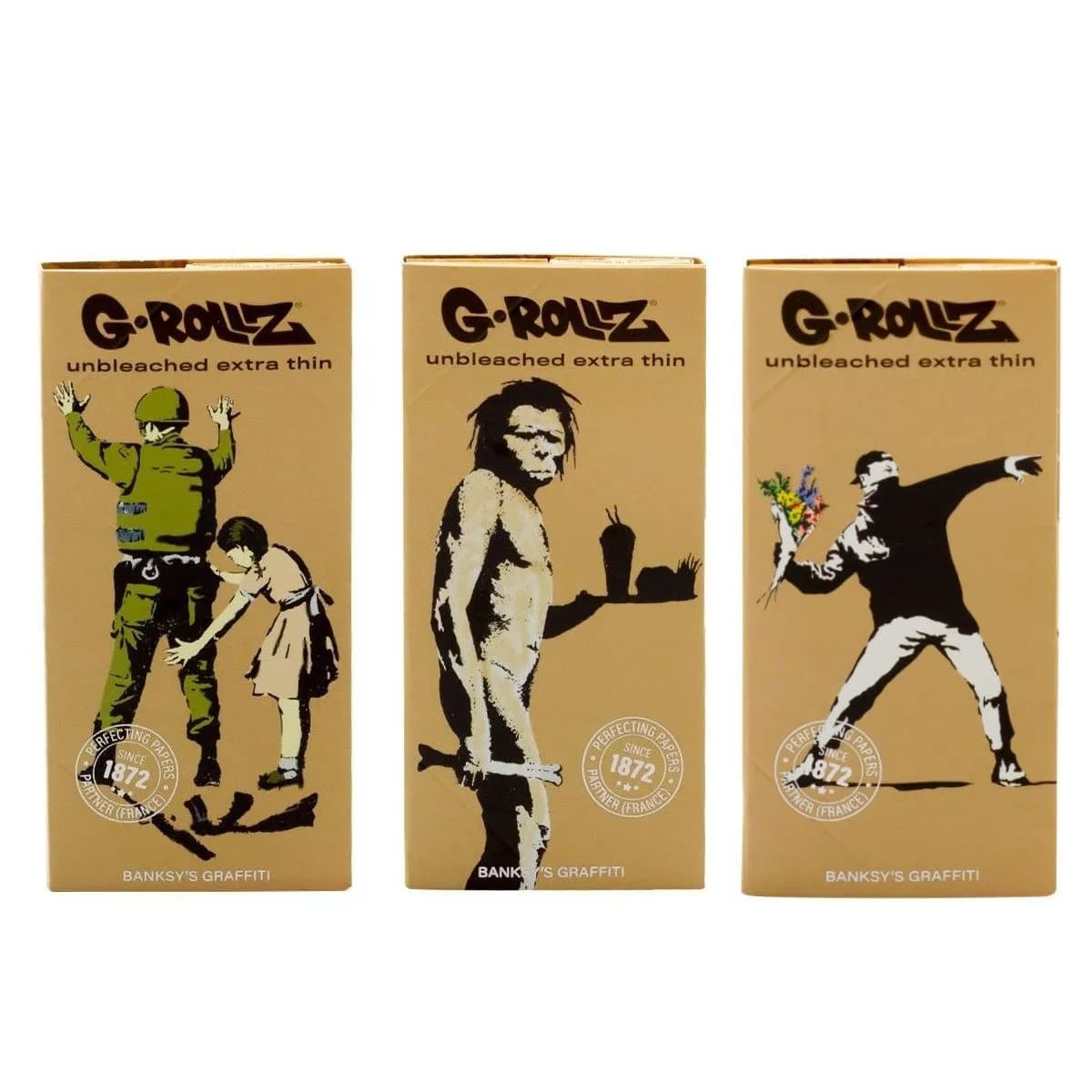 G-Rollz Papel de Liar Sin Blanquear + Boquillas y Bandeja