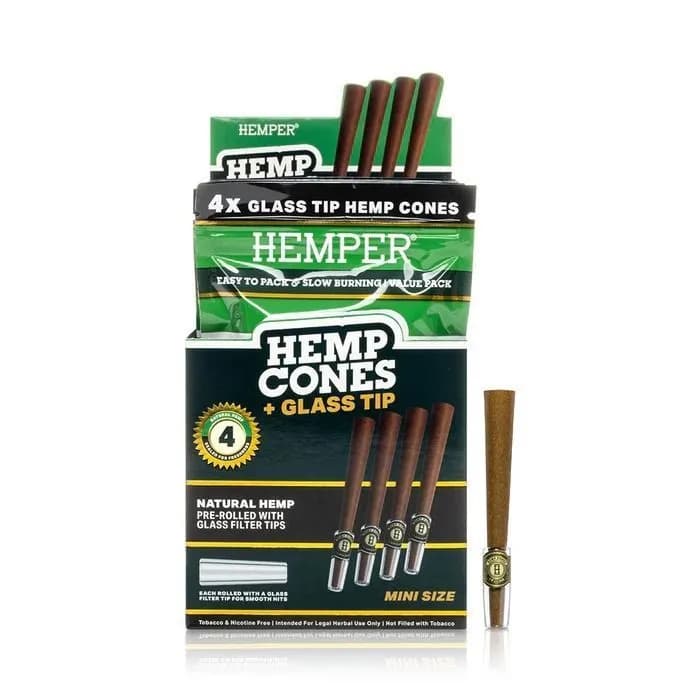 Hemper Conos de Cáñamo 1¼ + Boquilla de Cristal 4 uds