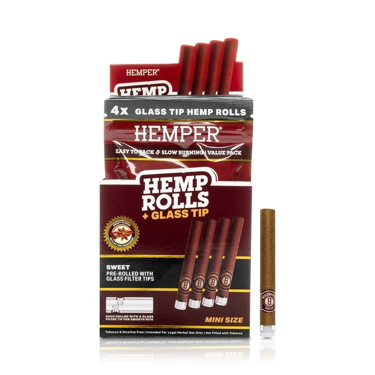 Hemper Mini Rolls + Glass Tip 4 Uds