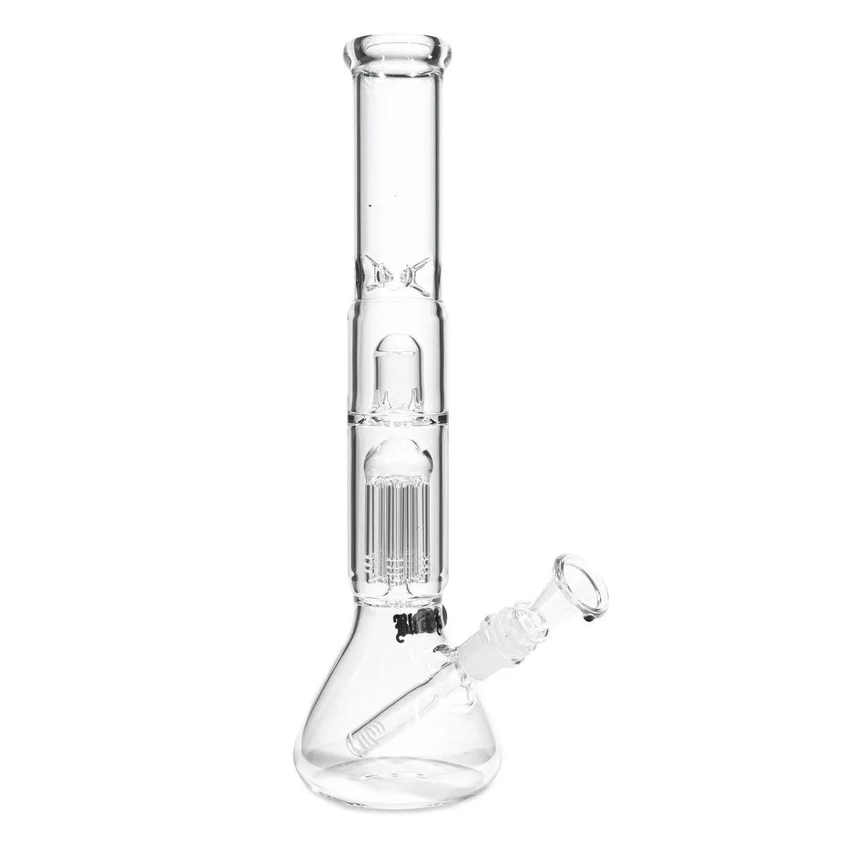 Black Leaf Bong de hielo de cristal con percolador y difusor de cúpula