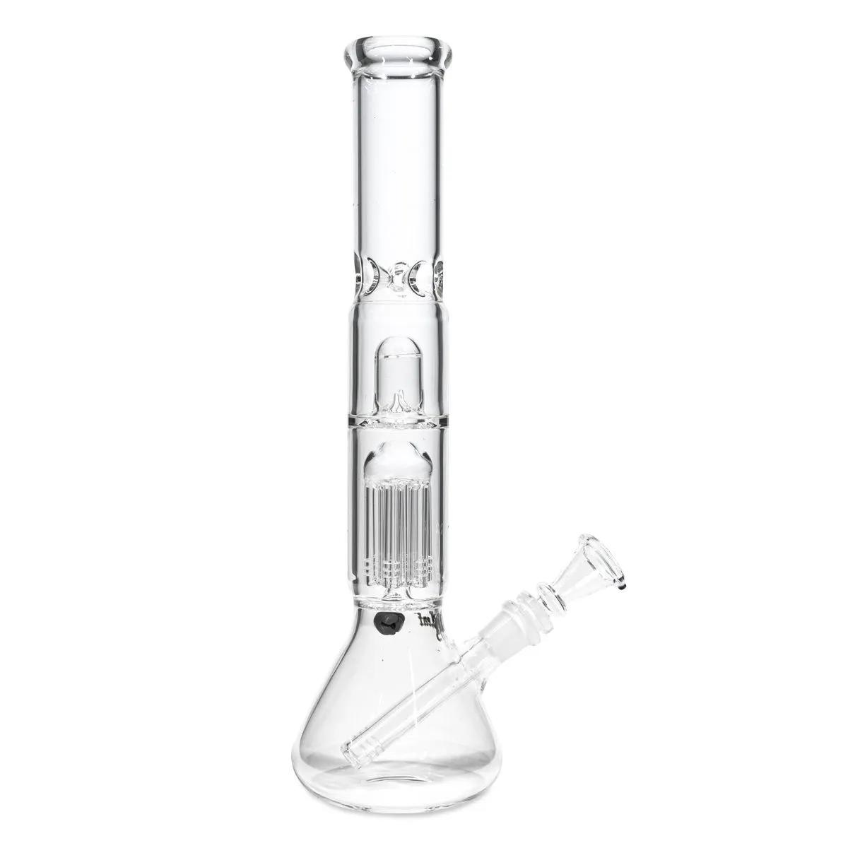 Black Leaf Bong de hielo de cristal con percolador y difusor de cúpula