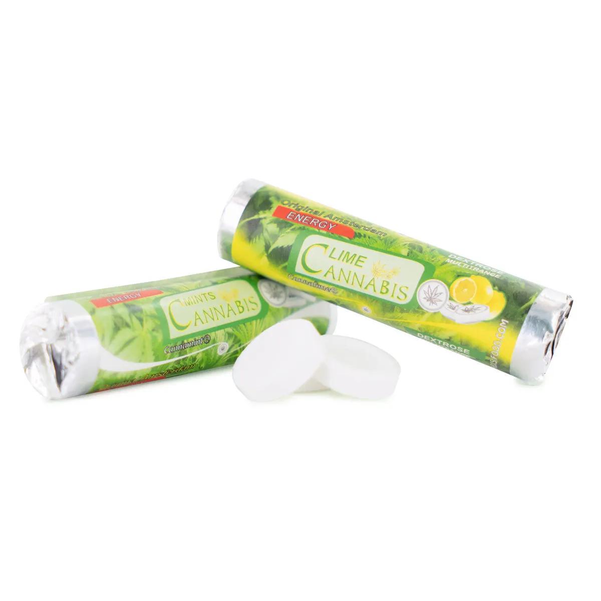 Caramelos de dextrosa con hoja de cannabis