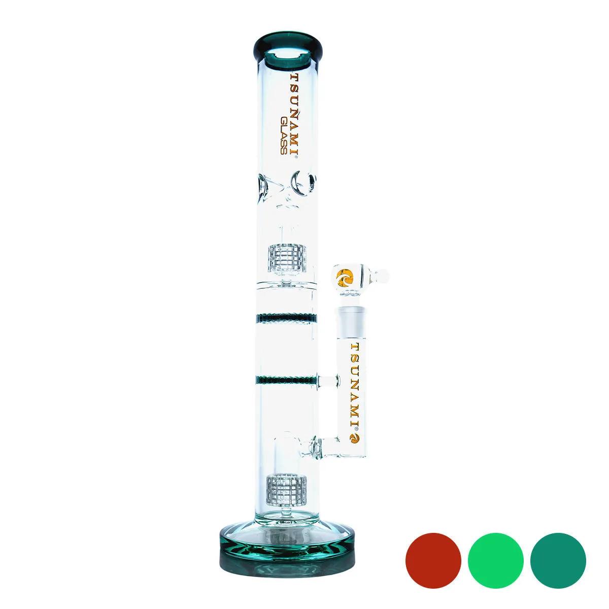 Bong Dual Domed Matrix con Doble Honeycomb 16'' (Tsunami Glass)