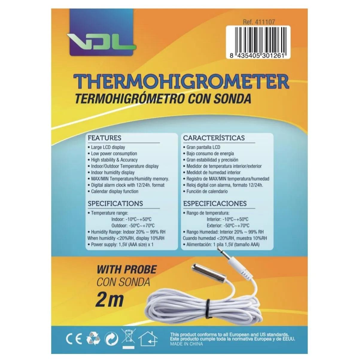 Termohigrómetro de pantalla grande (VDL)