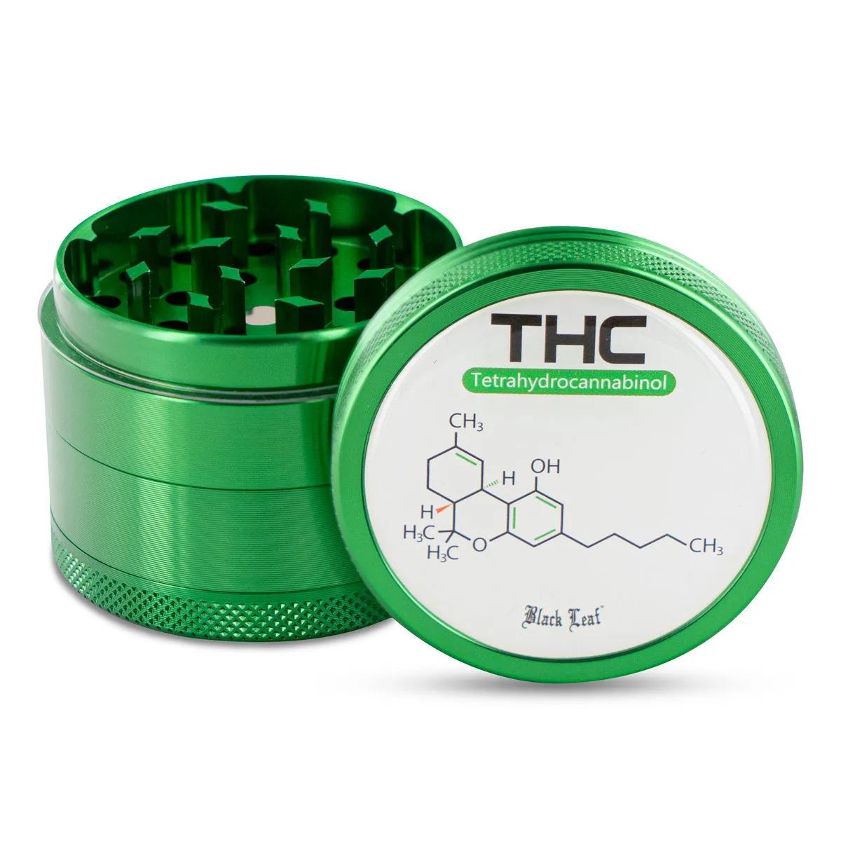 Grinder de Metal Black Leaf THC