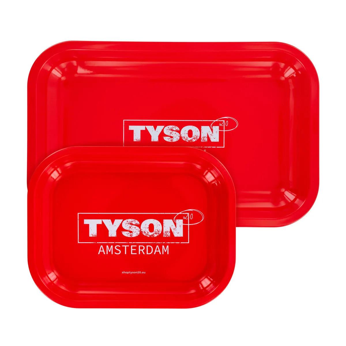 Bandeja de liar metálica roja "Tyson Amsterdam"