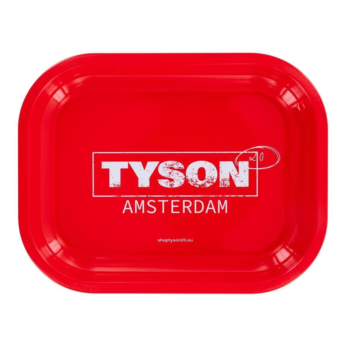 Bandeja de liar metálica roja "Tyson Amsterdam"