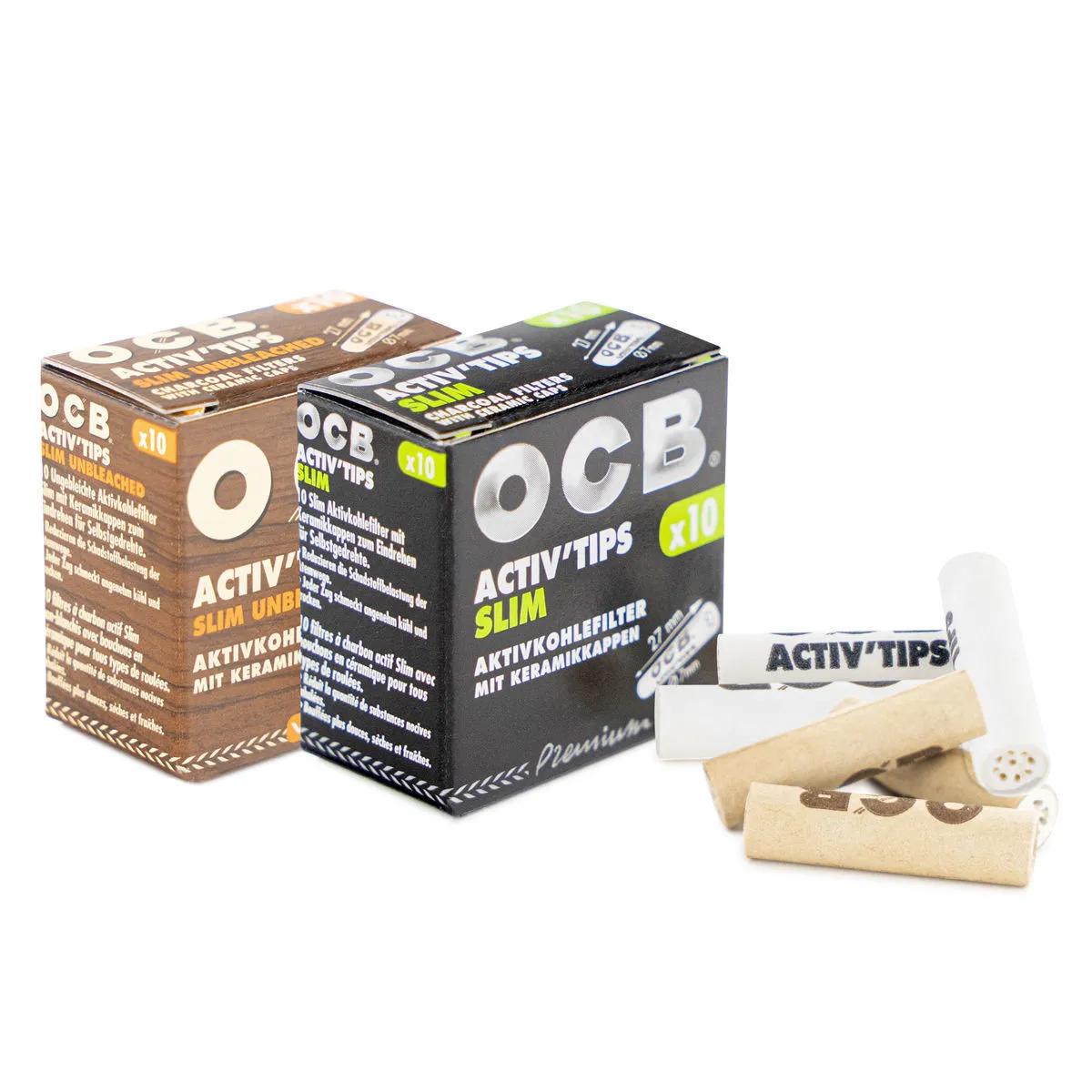 OCB Activ'Tips Slim filtros de carbón activado