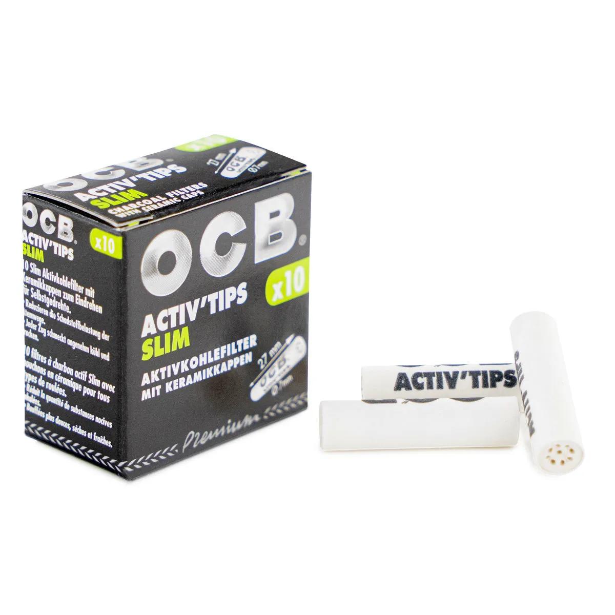 OCB Activ'Tips Slim filtros de carbón activado