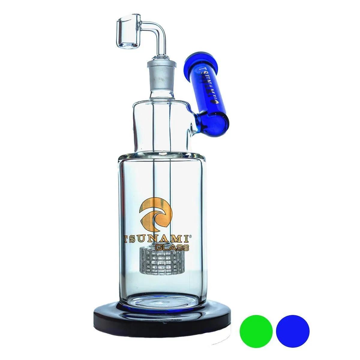Dab Rig con Cuello Lateral y Showerhead 10'' (Tsunami Glass)