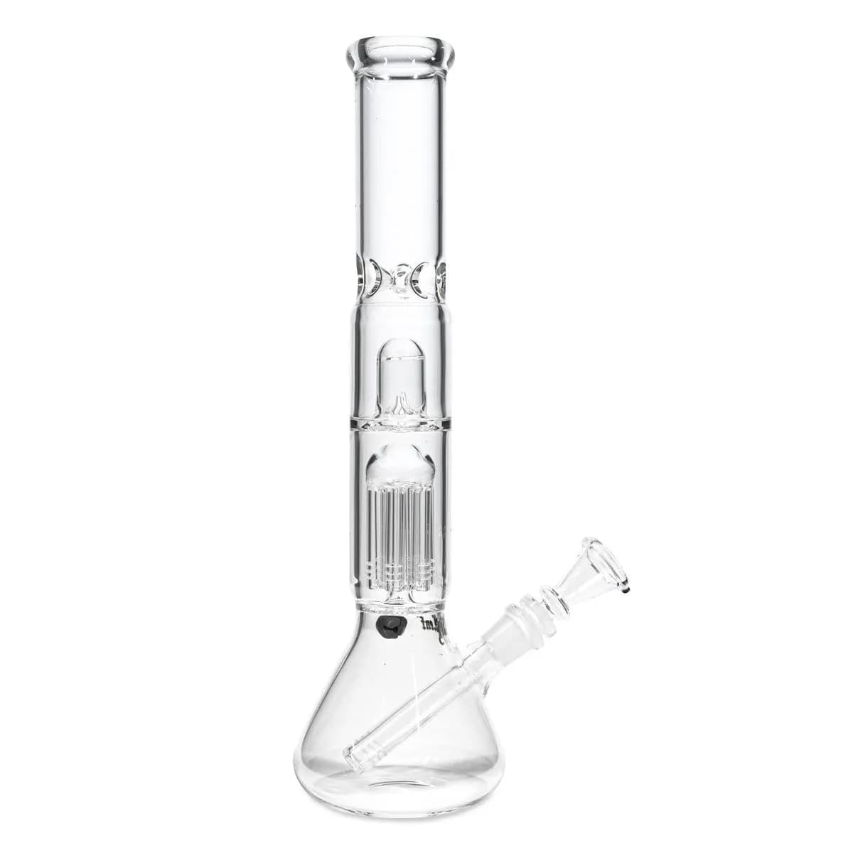 Black Leaf Bong de hielo de cristal con percolador y difusor de cúpula