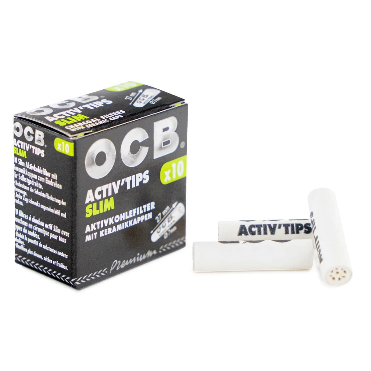 OCB Activ'Tips Slim filtros de carbón activado
