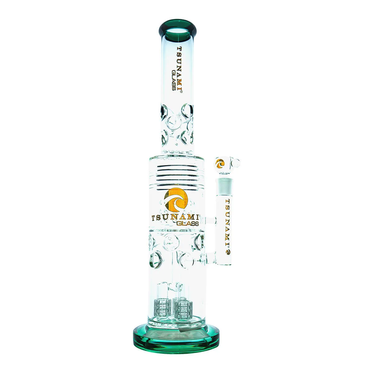 Bong Barrel Showerhead Drum Honeycomb 20'' (Tsunami Glass) — imagen 2