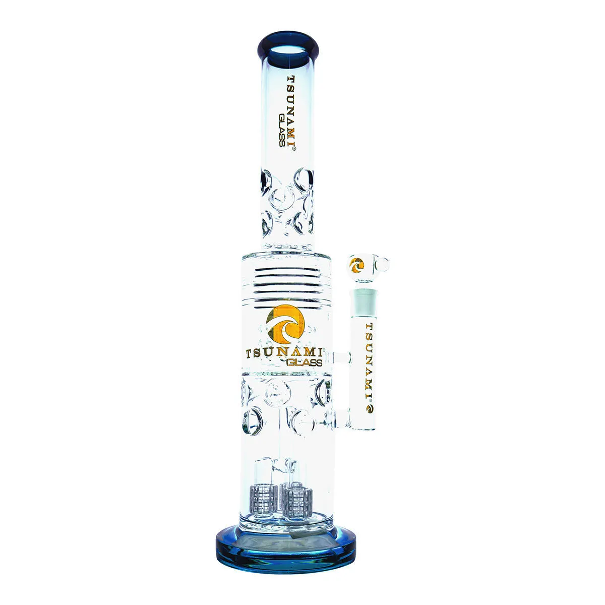 Bong Barrel Showerhead Drum Honeycomb 20'' (Tsunami Glass) — imagen 3