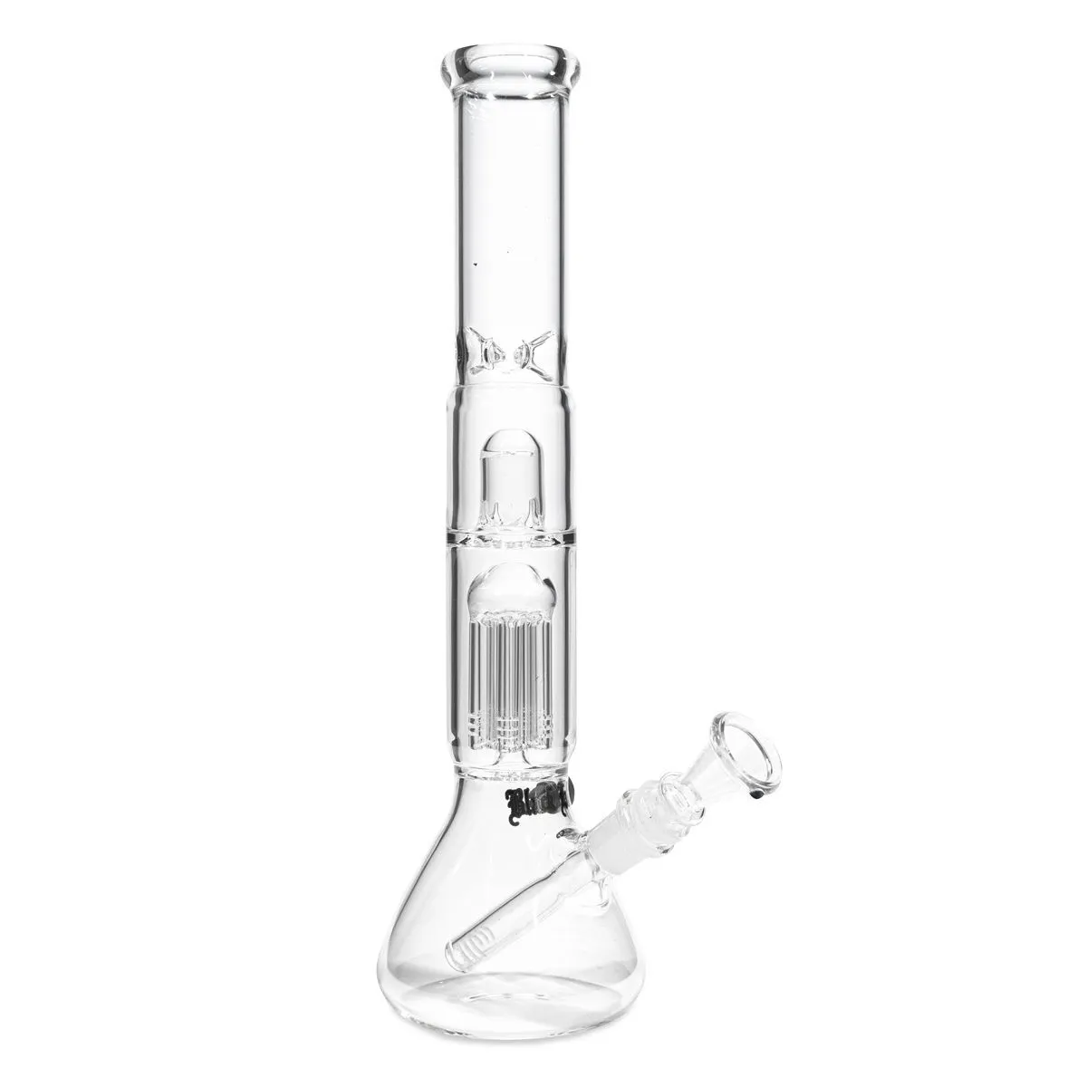 Black Leaf Bong de hielo de cristal con percolador y difusor de cúpula