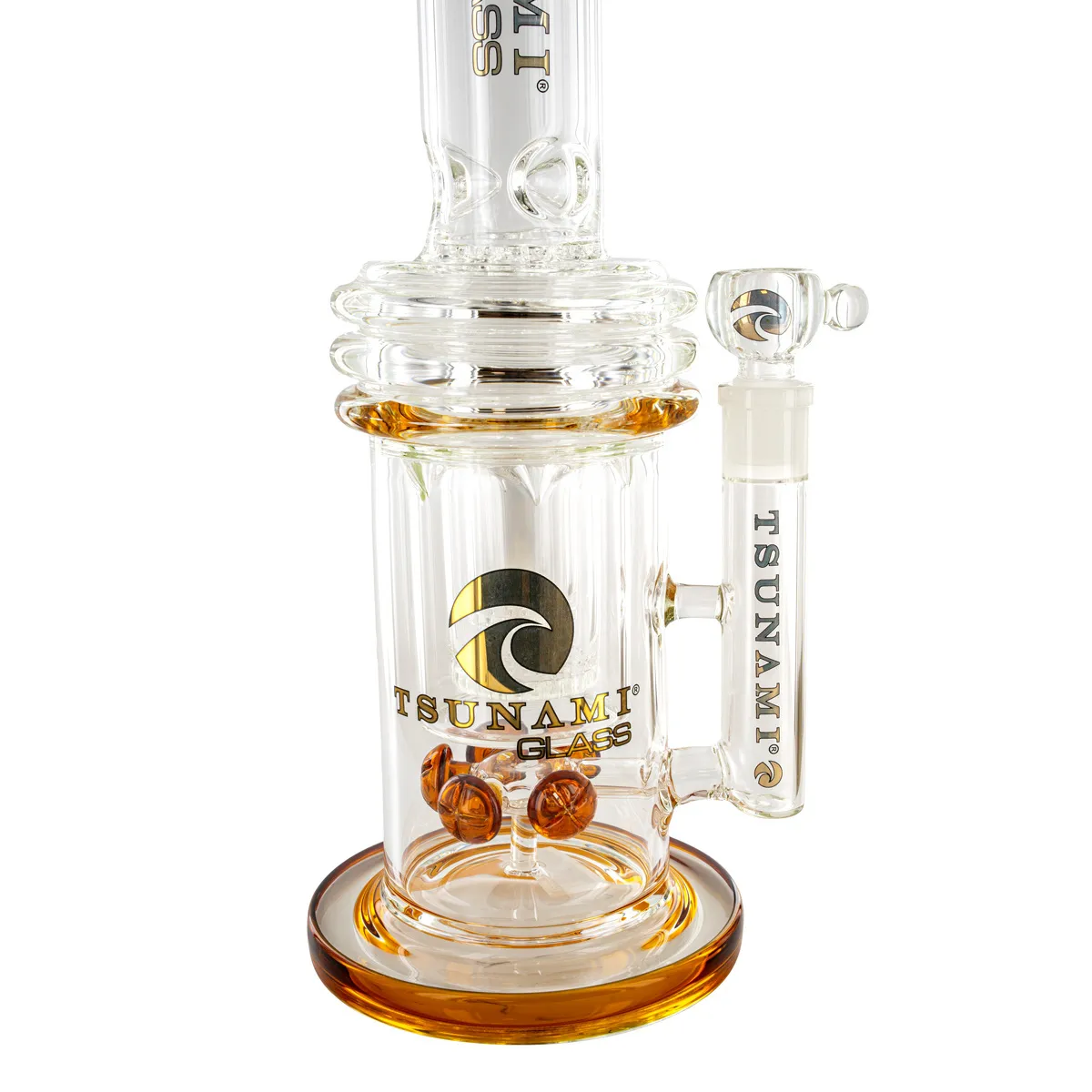 Bong Button con doble percolador Honeycomb 16'' (Tsunami Glass) — imagen 3