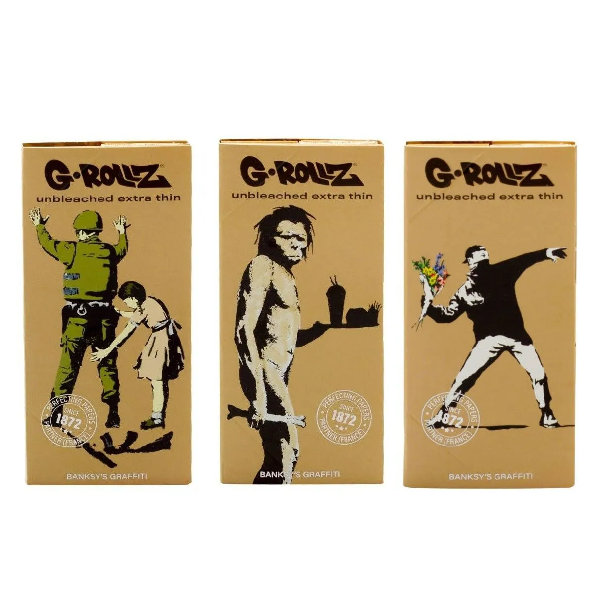 G-Rollz Papel de Liar Sin Blanquear + Boquillas y Bandeja