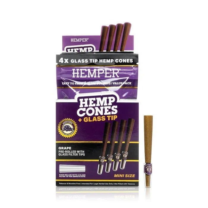 Hemper Conos de Cáñamo 1¼ + Boquilla de Cristal 4 uds — imagen 2