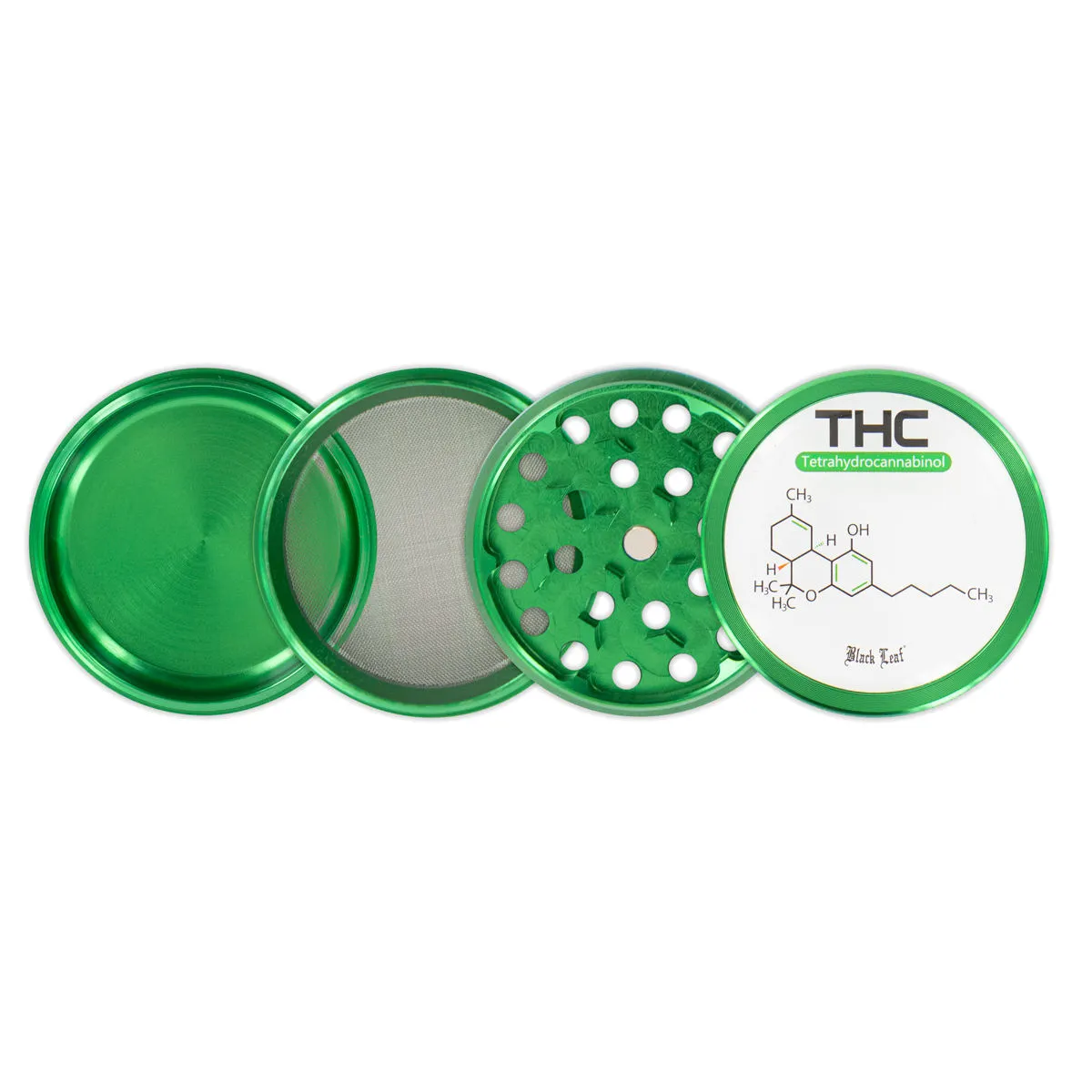 Grinder de Metal Black Leaf THC — imagen 3