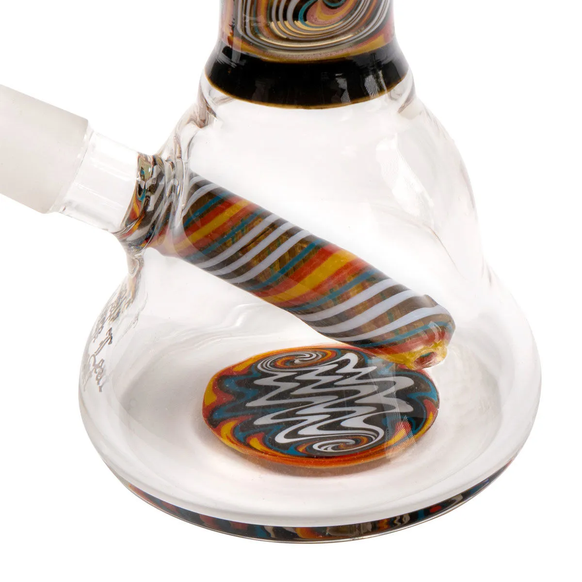 Mini Oil Bong Orange Swirl Black Leaf — imagen 3