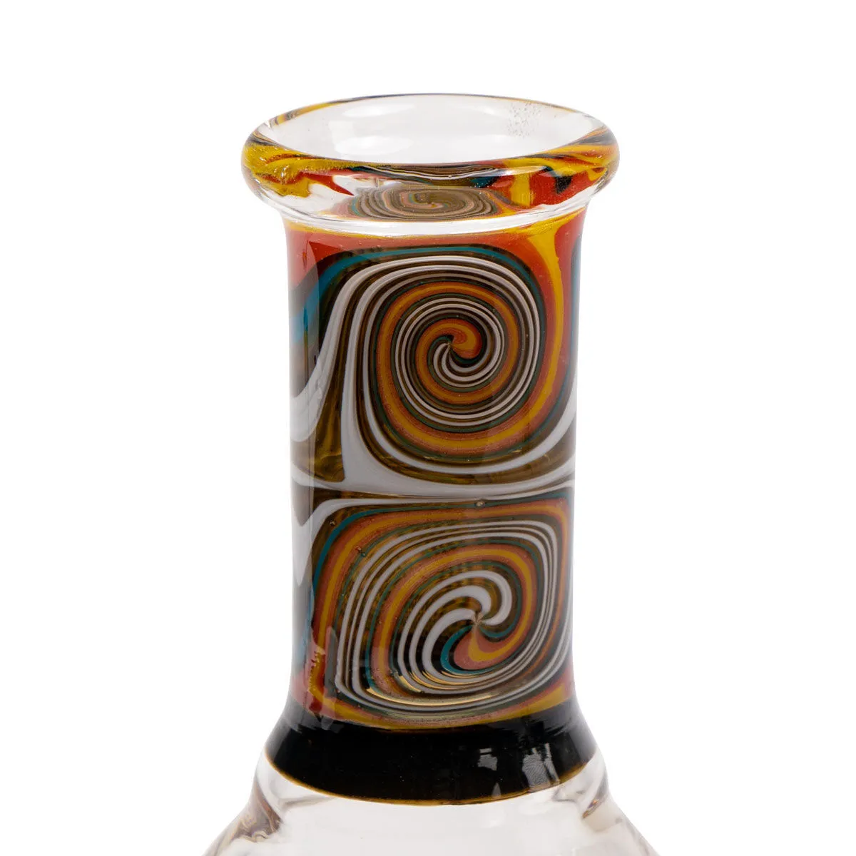Mini Oil Bong Orange Swirl Black Leaf — imagen 4