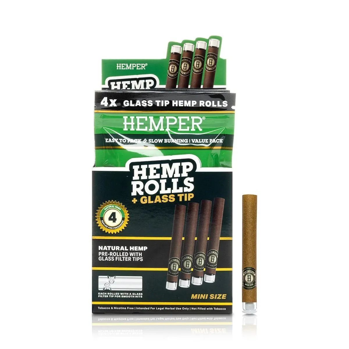 Hemper Mini Rolls + Glass Tip 4 Uds