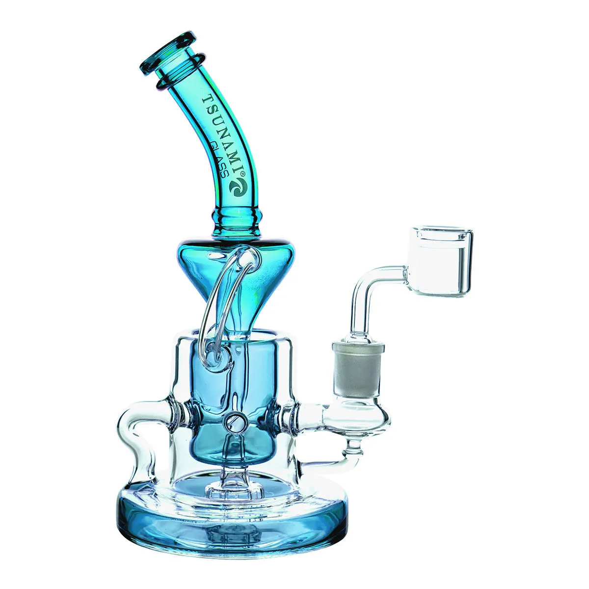 Shower Head Recycler Dab Rig 9″ (Tsunami Glass) — imagen 2