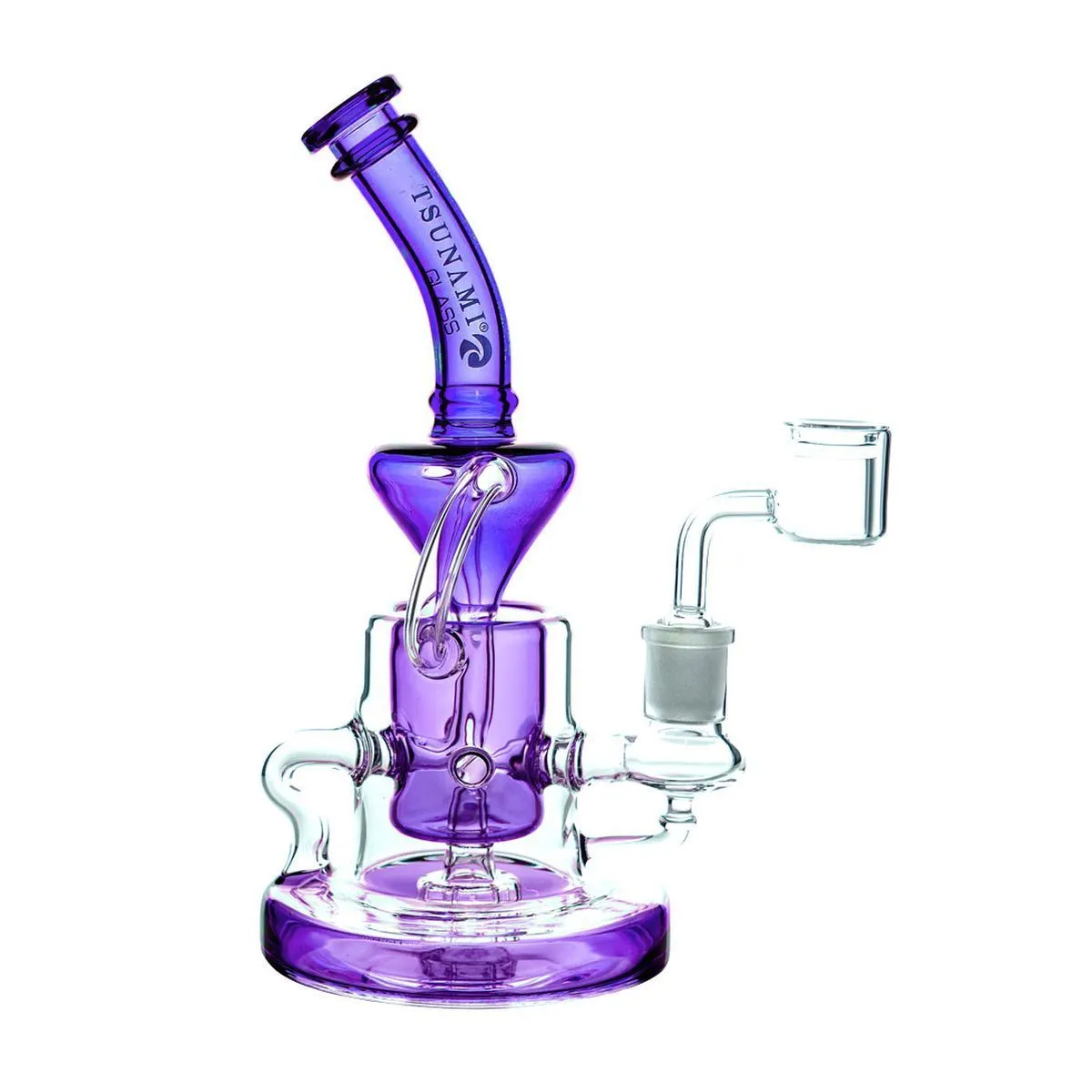 Shower Head Recycler Dab Rig 9″ (Tsunami Glass) — imagen 3