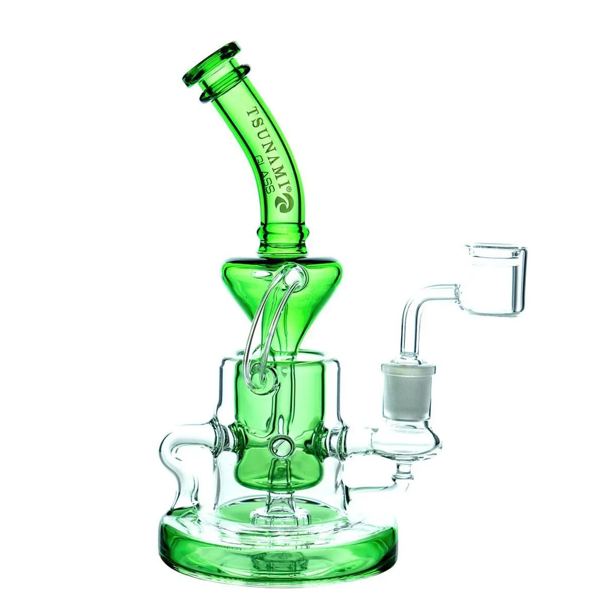 Shower Head Recycler Dab Rig 9″ (Tsunami Glass) — imagen 4